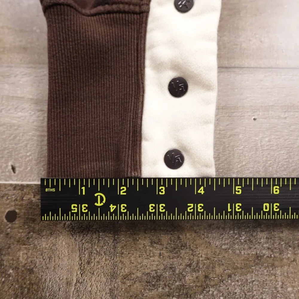 YoungLA 90s‎ Tear Away Joggers Men’s XL Brown Cream Snap Track Pants 28” Inseam